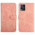 For OPPO Realme Narzo 50 4G Skin Feel Butterfly Peony Embossed Leather Phone Case(Pink) - 1