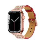 Pearl Diamond Leather Watch Band For Apple Watch Series 8&7 41mm / SE 2&6&SE&5&4 40mm / 3&2&1 38mm(Red) - 1