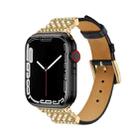 Pearl Diamond Leather Watch Band For Apple Watch Series 8&7 41mm / SE 2&6&SE&5&4 40mm / 3&2&1 38mm(Black) - 1