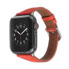 Genuine Leather Watch Band For Apple Watch Series 8&7 41mm / SE 2&6&SE&5&4 40mm / 3&2&1 38mm(Red) - 1