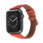 Genuine Leather Watch Band For Apple Watch Ultra 49mm / Series 8&7 45mm / SE 2&6&SE&5&4 44mm / 3&2&1 42mm(Red) - 1