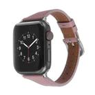 Genuine Leather Watch Band For Apple Watch Ultra 49mm&Watch Ultra 2 49mm / Series 9&8&7 45mm / SE 3&SE 2&6&SE&5&4 44mm / 3&2&1 42mm(Pink) - 1