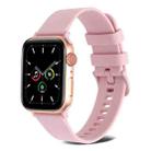 Plain Weave Silicone Watch Band For Apple Watch Series 8&7 41mm / SE 2&6&SE&5&4 40mm / 3&2&1 38mm(Pink) - 1