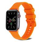 Plain Weave Silicone Watch Band For Apple Watch Ultra 49mm / Series 8&7 45mm / SE 2&6&SE&5&4 44mm / 3&2&1 42mm(Orange) - 1