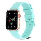 Plain Weave Silicone Watch Band For Apple Watch Ultra 49mm / Series 8&7 45mm / SE 2&6&SE&5&4 44mm / 3&2&1 42mm(Cyan) - 1