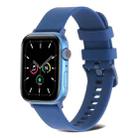 Plain Weave Silicone Watch Band For Apple Watch Ultra 49mm / Series 8&7 45mm / SE 2&6&SE&5&4 44mm / 3&2&1 42mm(Blue) - 1