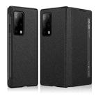 For Huawei Mate X2 Cross Texture Horizontal Flip Leather Phone Case with Smart Touch Call Display ID(Black) - 1