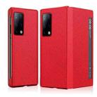 For Huawei Mate X2 Cross Texture Horizontal Flip Leather Phone Case with Smart Touch Call Display ID(Red) - 1