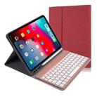 RK11A Backlight TPU Multi Color Light Bluetooth Keyboard Horizontal Flip Leather Tablet Case for iPad Pro 11 2020 / 2018 with Holder & Pen Slot(Red) - 1