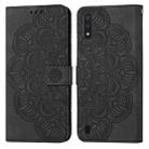 For Samsung Galaxy A01 Mandala Embossed Flip Leather Phone Case(Black) - 1