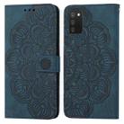 For Samsung Galaxy A02s 164mm Mandala Embossed Flip Leather Phone Case(Blue) - 1