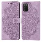 For Samsung Galaxy A02s 166mm Mandala Embossed Flip Leather Phone Case(Purple) - 1