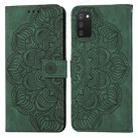 For Samsung Galaxy A03s 166mm Mandala Embossed Flip Leather Phone Case(Green) - 1