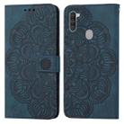 For Samsung Galaxy A11 Mandala Embossed Flip Leather Phone Case(Blue) - 1