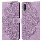 For Samsung Galaxy A11 Mandala Embossed Flip Leather Phone Case(Purple) - 1