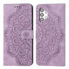 For Samsung Galaxy A13 4G Mandala Embossed Flip Leather Phone Case(Purple) - 1