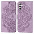 For Samsung Galaxy A13 5G Mandala Embossed Flip Leather Phone Case(Purple) - 1