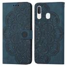 For Samsung Galaxy A20e Mandala Embossed Flip Leather Phone Case(Blue) - 1
