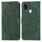 For Samsung Galaxy A21s Mandala Embossed Flip Leather Phone Case(Green) - 1