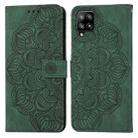 For Samsung Galaxy A22 4G Mandala Embossed Flip Leather Phone Case(Green) - 1