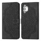 For Samsung Galaxy A32 5G Mandala Embossed Flip Leather Phone Case(Black) - 1