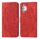 For Samsung Galaxy A32 5G Mandala Embossed Flip Leather Phone Case(Red) - 1