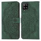 For Samsung Galaxy A42 5G Mandala Embossed Flip Leather Phone Case(Green) - 1