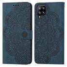 For Samsung Galaxy A42 5G Mandala Embossed Flip Leather Phone Case(Blue) - 1