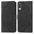 For Samsung Galaxy A50 Mandala Embossed Flip Leather Phone Case(Black) - 1