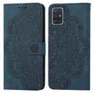 For Samsung Galaxy A51 4G Mandala Embossed Flip Leather Phone Case(Blue) - 1