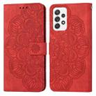 For Samsung Galaxy A52 4G / 5G Mandala Embossed Flip Leather Phone Case(Red) - 1