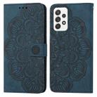 For Samsung Galaxy A52 4G / 5G Mandala Embossed Flip Leather Phone Case(Blue) - 1