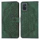 For Samsung Galaxy A71 4G Mandala Embossed Flip Leather Phone Case(Green) - 1