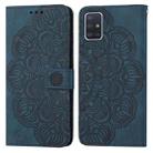 For Samsung Galaxy A71 4G Mandala Embossed Flip Leather Phone Case(Blue) - 1