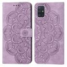 For Samsung Galaxy A71 4G Mandala Embossed Flip Leather Phone Case(Purple) - 1