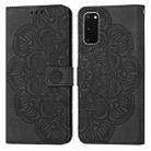 For Samsung Galaxy S20 Mandala Embossed Flip Leather Phone Case(Black) - 1