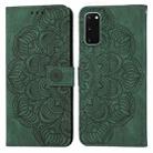 For Samsung Galaxy S20 Mandala Embossed Flip Leather Phone Case(Green) - 1