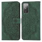 For Samsung Galaxy S20 FE Mandala Embossed Flip Leather Phone Case(Green) - 1