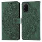 For Samsung Galaxy S20+ Mandala Embossed Flip Leather Phone Case(Green) - 1