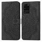 For Samsung Galaxy S20 Ultra Mandala Embossed Flip Leather Phone Case(Black) - 1