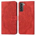 For Samsung Galaxy S21 5G Mandala Embossed Flip Leather Phone Case(Red) - 1