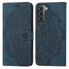 For Samsung Galaxy S21 5G Mandala Embossed Flip Leather Phone Case(Blue) - 1
