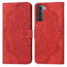 For Samsung Galaxy S21+ 5G Mandala Embossed Flip Leather Phone Case(Red) - 1