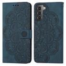 For Samsung Galaxy S21+ 5G Mandala Embossed Flip Leather Phone Case(Blue) - 1