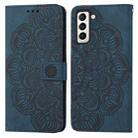 For Samsung Galaxy S22 5G Mandala Embossed Flip Leather Phone Case(Blue) - 1