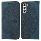 For Samsung Galaxy S22+ 5G Mandala Embossed Flip Leather Phone Case(Blue) - 1