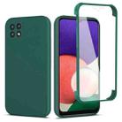 For Samsung Galaxy A22 5G Imitation Liquid Silicone 360 Full Body Phone Case(Deep Green) - 1