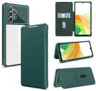 For Samsung Galaxy A33 Magnetic Flip Leather Phone Case(Dark Green) - 1