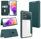 For Samsung Galaxy A73 5G Magnetic Flip Leather Phone Case(Dark Green) - 1