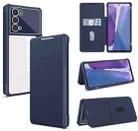 For Samsung Galaxy Note20 Magnetic Flip Leather Phone Case(Blue) - 1